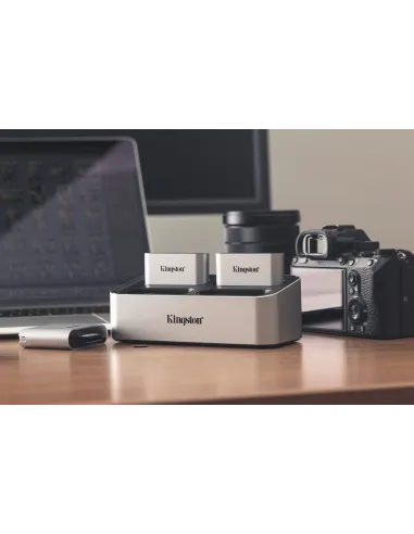 Kingston Technology Lector de tarjetas SDHC SDXC UHS-II de doble ranura para flujo de trabajo USB 3.2 Gen 1