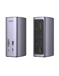 Ugreen USB-C Docking Station 12-in-1 Alámbrico Plata