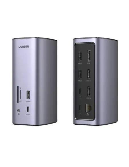 Ugreen USB-C Docking Station 12-in-1 Alámbrico Plata