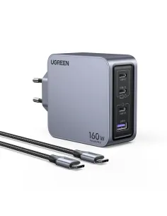 Ugreen Nexode Pro 160W GaN Charger with USB-C Cable Universal Negro, Gris Corriente alterna Carga rápida Interior 2