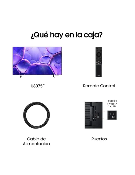 Samsung TV 75" Crystal UHD U8075F 4K Smart TV 2025