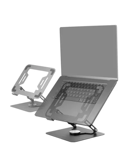 Mars Gaming MA-RSN, Soporte para Portátiles y Tablets hasta 17", Ajuste en Altura + Inclinación + Rotación 360º, Stand