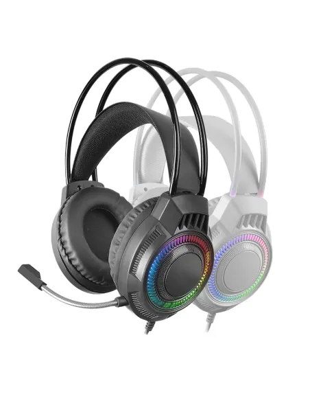 Mars Gaming MH124, Auriculares Gaming FRGB Rainbow, Diseño Ergonómico, Micrófono Flexible, Control de Volumen, Cascos Gaming,