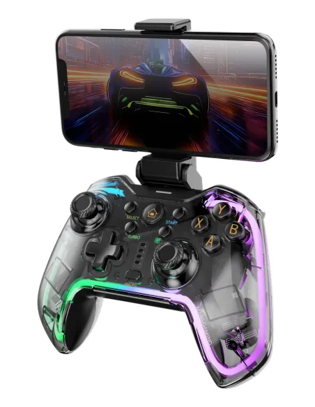Mars Gaming MGP-BT2 Negro, Transparente Bluetooth USB Gamepad Analógico Digital Android, Nintendo Switch, Nintendo Switch 2,
