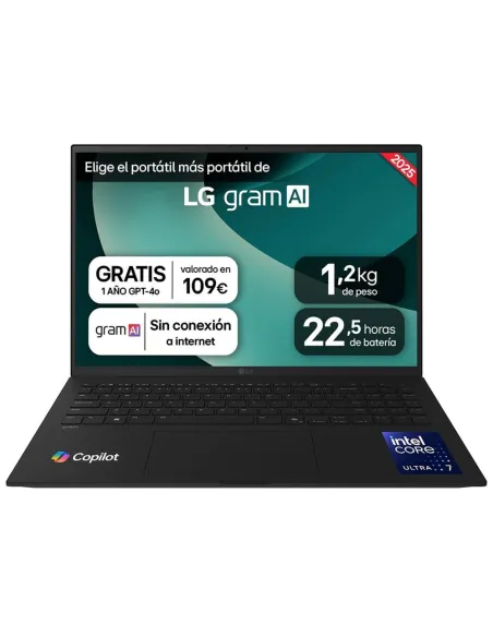 Portatil lg 16zd90t - g.ax88b u7 - 255h -  32gb -  ssd 1tb -  16 pulgadas -  freedos
