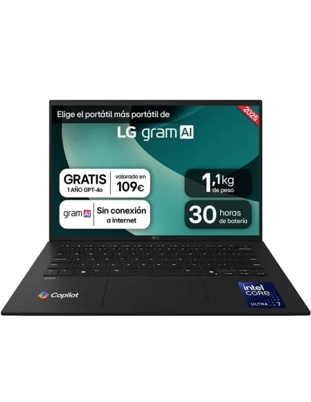 Portatil lg 14zd90t - g.ax88b u7 - 255h -  32gb -  ssd 1tb -  14 pulgadas -  freedos