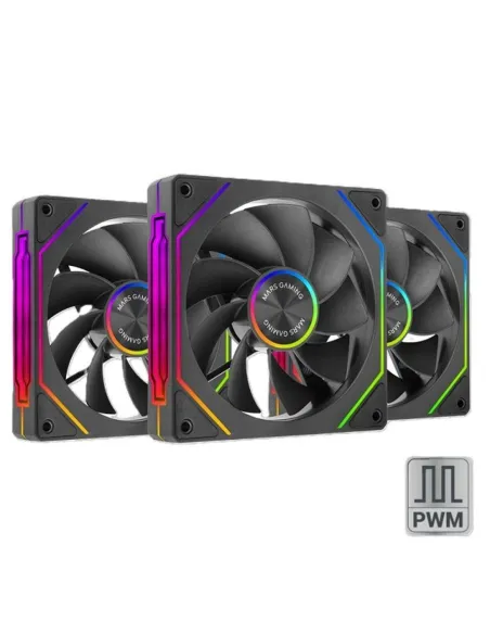 Ventilador mars gaming mf - linkfinity argb 3x 120mm negro