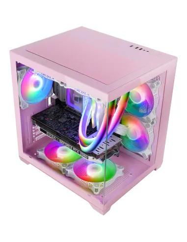 Mars Gaming MC-VIEW2P Mini Tower Rosa