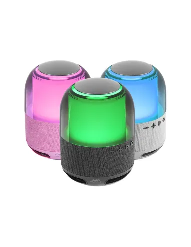 Mars Gaming MS-FLOW, Altavoz Portátil Bluetooth 15W, Iluminación Orbilight RGB 360°, Sonido Potente con Driver DeepBass 57mm,