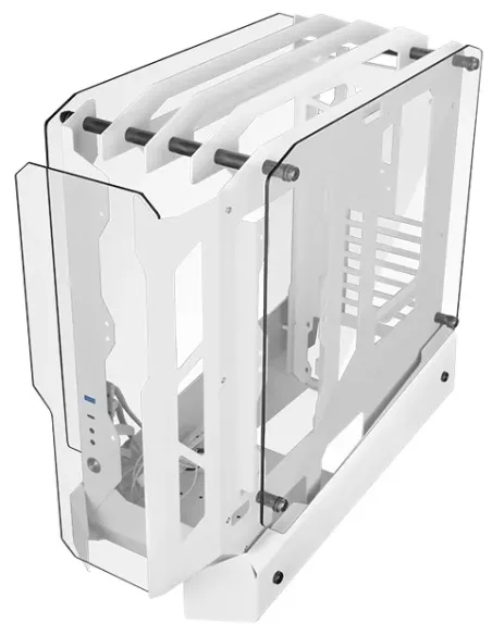 Mars Gaming MC-EDGE, Caja Gaming ATX, Diseño Open Air, Triple Panel Cristal Templado, Semitorre PC Soporte Refrigeración