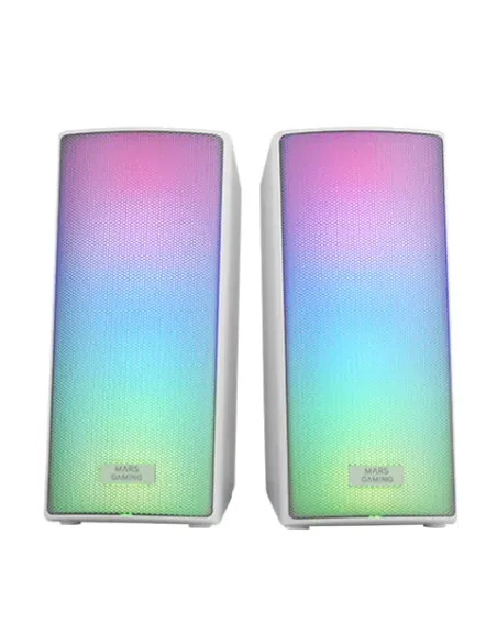Mars Gaming MSRGB2, Altavoces Bluetooth 5.3 15W, Procesador de Sonido DSP, Iluminación RGB Dinámica, Frontal Total Mesh,