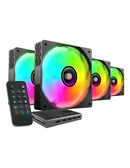 Mars Gaming MFSI4KIT sistema de refrigeración para ordenador Carcasa del ordenador Ventilador 12 cm Negro