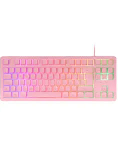 Mars Gaming MK023, Teclado Gaming TKL, Tecnología Híbrida H-Mech, Iluminación FRGB Rainbow, Anti-ghosting, Compatibilidad