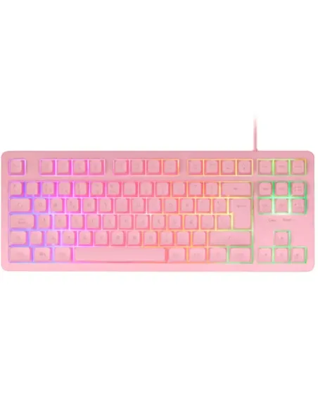 Mars Gaming MK023, Teclado Gaming TKL, Tecnología Híbrida H-Mech, Iluminación FRGB Rainbow, Anti-ghosting, Compatibilidad