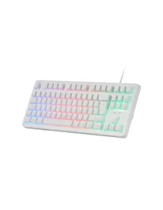 Mars Gaming MK023, Teclado Gaming TKL, Tecnología Híbrida H-Mech, Iluminación FRGB Rainbow, Anti-ghosting, Compatibilidad 2