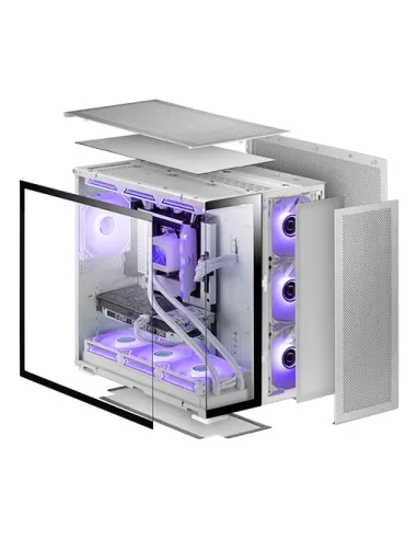 Mars Gaming MC-NOVA2, Caja Gaming Custom XXL E-ATX, Doble Cristal Templado Continuo Sin Marco, Soporte Completo Refrigeración