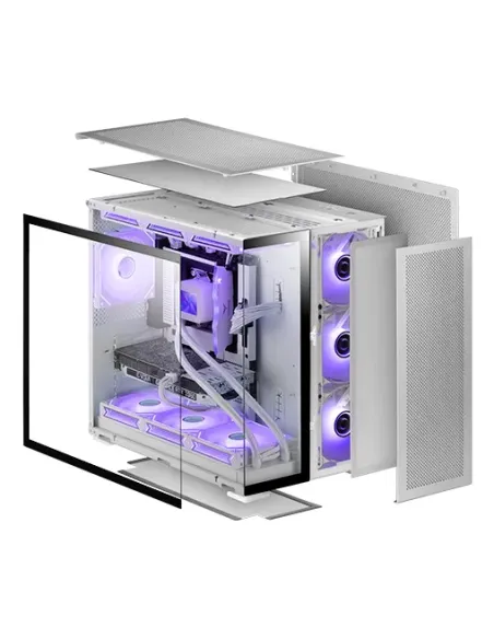 Mars Gaming MC-NOVA2, Caja Gaming Custom XXL E-ATX, Doble Cristal Templado Continuo Sin Marco, Soporte Completo Refrigeración