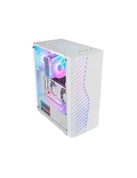 Mars Gaming MC-VOLT, Caja Gaming ATX, Ventilador ARGB 120mm, Rejilla Frontal ARGB, Ventana Lateral Completa Cristal Templado,