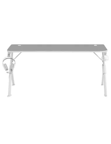 Mars Gaming MGDXL, Mesa Gaming Ergonómica, Soporte Auriculares y Bebida, Escritorio PC, 160x60cm, Blanco