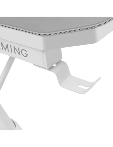 Mars Gaming MGDXL, Mesa Gaming Ergonómica, Soporte Auriculares y Bebida, Escritorio PC, 160x60cm, Blanco