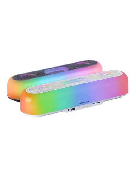 Mars Gaming MSB-ORB, Altavoz Portátil + Barra de Sonido 20W, Iluminación Orbilight RGB 360º, Soundbar con Sistema de Triple