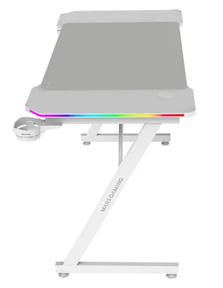 Mars Gaming MGD-X120RGB, Mesa Gaming Ergonómica, Iluminación ARGB con Mando, Fibra de Carbono, Alfombrilla XXL, Soporte