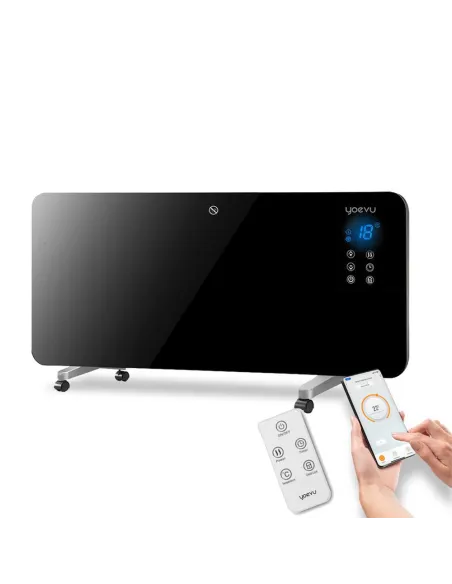 Yoevu | radiador bajo consumo | 1500w | programable | control app wifi | negro
