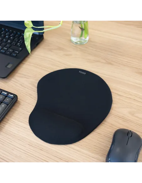 TooQ Alfombrilla para ratón ergonómica con reposamuñecas de gel, Negro