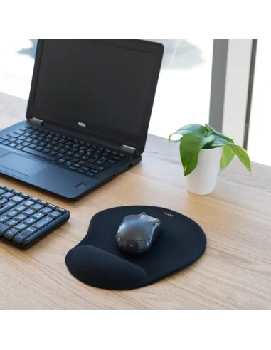 TooQ Alfombrilla para ratón ergonómica con reposamuñecas de gel, Negro