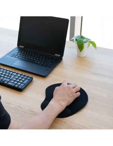 TooQ Alfombrilla para ratón ergonómica con reposamuñecas de gel, Negro
