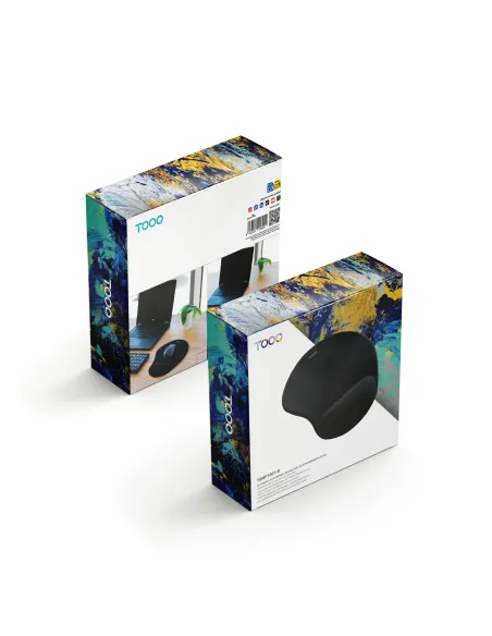 TooQ Alfombrilla para ratón ergonómica con reposamuñecas de gel, Negro