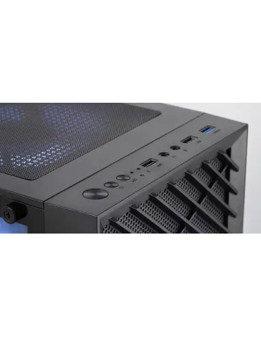 Mars Gaming MC- VORTEX, Caja Gaming MicroATX, Frontal Mesh Geométrico, Ventana Lateral Cristal Templado, 3x Ventiladores FRGB