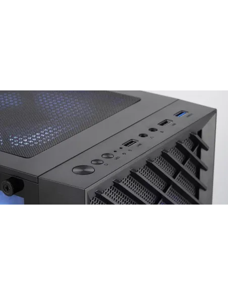 Mars Gaming MC- VORTEX, Caja Gaming MicroATX, Frontal Mesh Geométrico, Ventana Lateral Cristal Templado, 3x Ventiladores FRGB