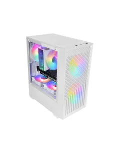 Mars Gaming MC- VORTEX, Caja Gaming MicroATX, Frontal Mesh Geométrico, Ventana Lateral Cristal Templado, 3x Ventiladores FRGB 2