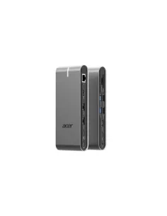 Acer HP.DSCAB.022 base para portátil y replicador de puertos Alámbrico USB 3.2 Gen 1 (3.1 Gen 1) Type-C Plata