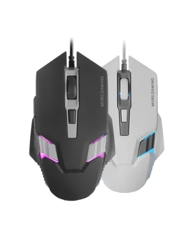 Mars Gaming MM024, Ratón Gaming RGB, Sensor Óptico 4000 DPI, Switches Mecánicos Huano, Iluminación RGB Flow, Ajuste On-the-fly