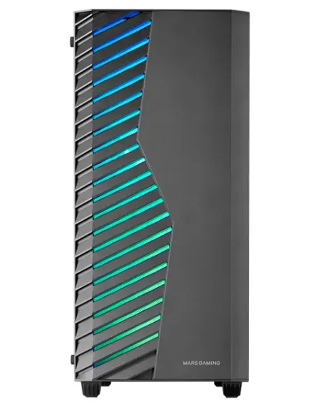 Mars Gaming MC-VOLT, Caja Gaming ATX, Ventilador ARGB 120mm, Rejilla Frontal ARGB, Ventana Lateral Completa Cristal Templado,