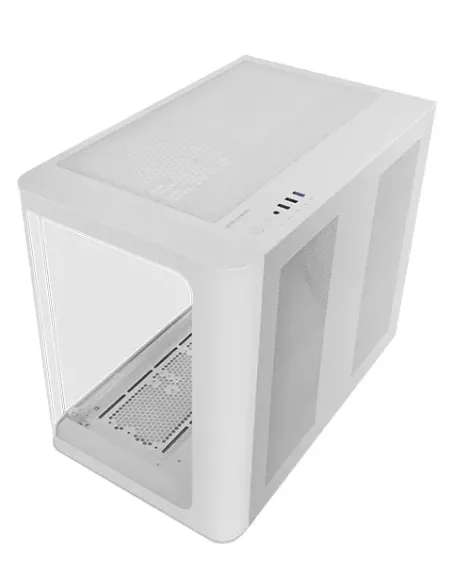 Mars Gaming MC-FUSION, Caja Gaming ATX, Ventana Lateral Completa y Frontal Curvo Cristal Templado Continuo, Semitorre PC Doble