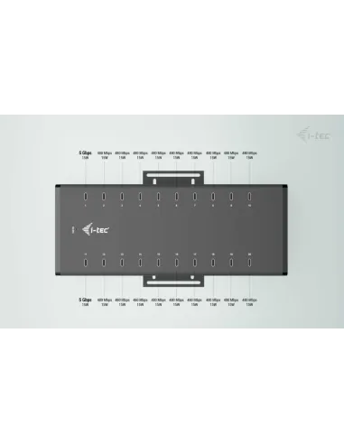 i-tec USB-C USB-A Metal Charging + data HUB, 15W per port, 20x USB-C