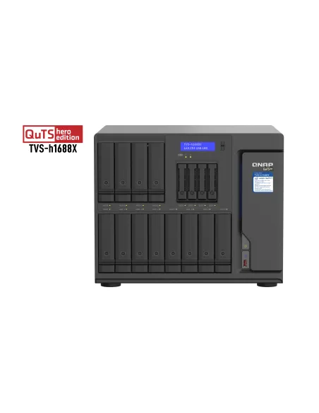 QNAP TVS-h1688X NAS Torre Intel® Xeon® W-1250 32 GB DDR4 0 TB QuTS hero Negro