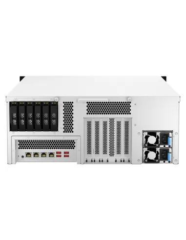 QNAP TS-H3087XU-RP NAS Bastidor (4U) Intel Xeon E E-2378 64 GB DDR4 0 TB QuTS hero Negro, Blanco