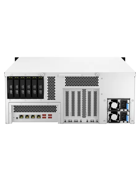 QNAP TS-H3087XU-RP NAS Bastidor (4U) Intel Xeon E E-2378 64 GB DDR4 0 TB QuTS hero Negro, Blanco