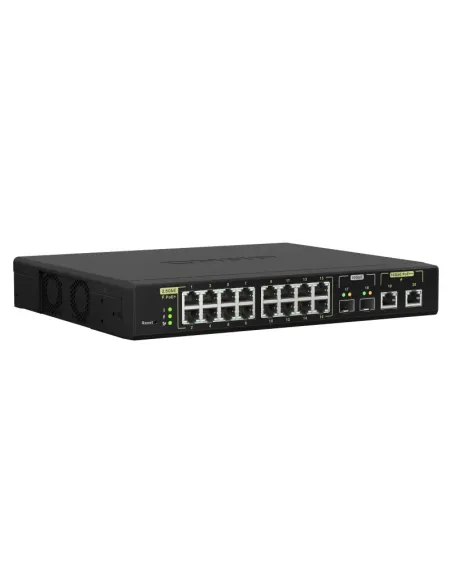 QNAP QSW-M2116P-2T2S switch Gestionado L2 2.5G Ethernet Energía sobre Ethernet (PoE) Negro