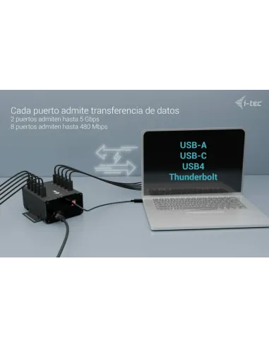 i-tec USB-C USB-A Metal Charging + data HUB, 15W per port, 10x USB-C