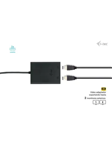 i-tec USB-C Dual 4K 60Hz (single 8K 30Hz) HDMI Video Adapter