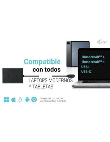 i-tec USB-C Dual 4K 60Hz (single 8K 30Hz) HDMI Video Adapter