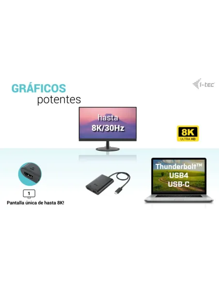 i-tec USB-C Dual 4K 60Hz (single 8K 30Hz) HDMI Video Adapter