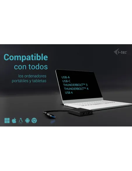 i-tec USB-A USB-C Dual 4K 60 Hz HDMI Video Adapter