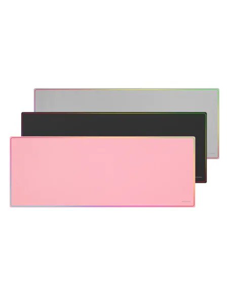 Mars Gaming MMP224, Alfombrilla Gaming XXL 880x330mm, Diseño de Bordes Rainbow, Base Antideslizante de Caucho Natural,