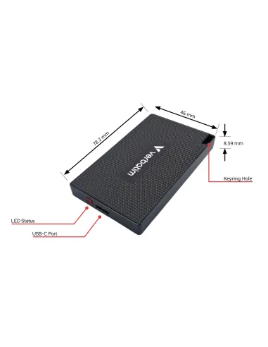 Verbatim 32031 unidad externa de estado sólido 1 TB USB Tipo C USB 3.2 Gen 2x2 Gris